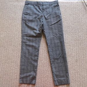 MENS SLIM FASHION CHINO DARK GREY PATTERNED PANTS h&m